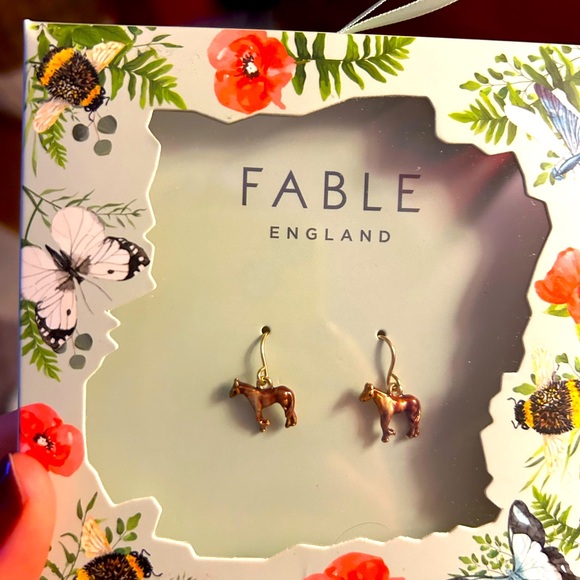 Enamel Farm Horse Earrings by Fable England - Picture 2 of 2